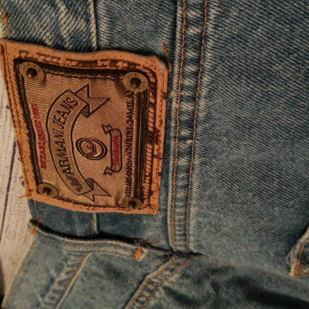 Giorgio Armani VTG 90s Denim Spa V Durini N 24 Milano Made In Italy COTTON 32x32 - Picture 2 of 16